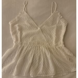 After Market Ivory Textured Ruffle Camisole Blouse Boho Cottogecore Womens Large